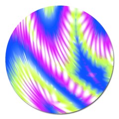 Colorful Blue Purple Pastel Tie Dye Pattern Magnet 5  (round) by SpinnyChairDesigns