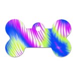 Colorful Blue Purple Pastel Tie Dye Pattern Dog Tag Bone (Two Sides) Back