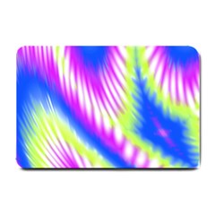 Colorful Blue Purple Pastel Tie Dye Pattern Small Doormat  by SpinnyChairDesigns