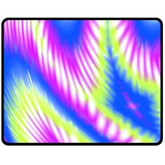 Colorful Blue Purple Pastel Tie Dye Pattern Fleece Blanket (Medium) 