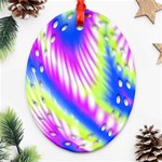 Colorful Blue Purple Pastel Tie Dye Pattern Ornament (Oval Filigree) Front