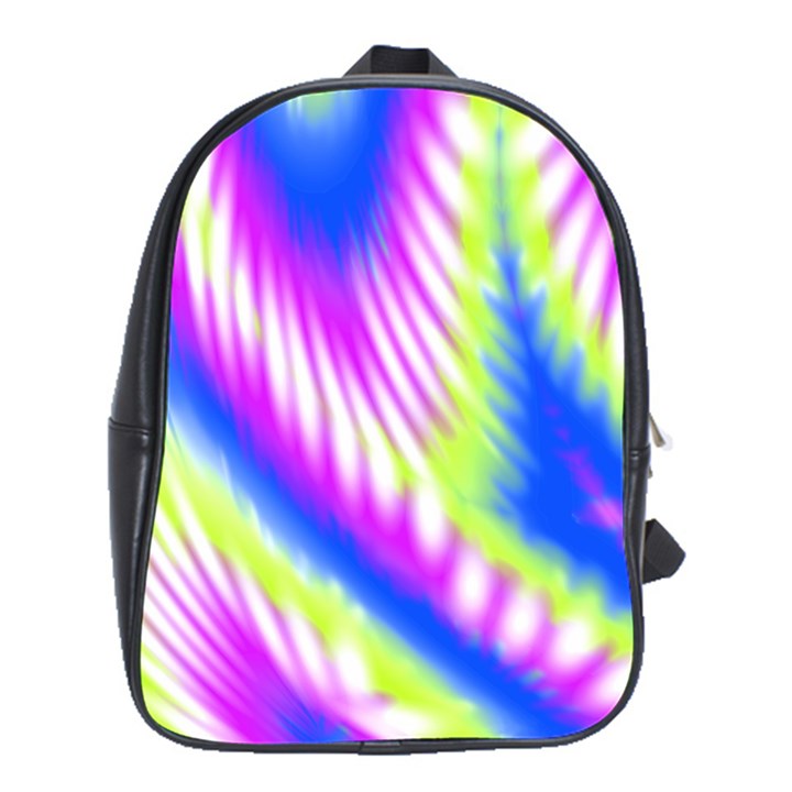 Colorful Blue Purple Pastel Tie Dye Pattern School Bag (XL)