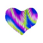 Colorful Blue Purple Pastel Tie Dye Pattern Standard 16  Premium Heart Shape Cushions Front