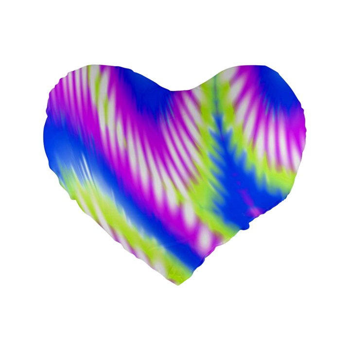 Colorful Blue Purple Pastel Tie Dye Pattern Standard 16  Premium Heart Shape Cushions