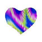 Colorful Blue Purple Pastel Tie Dye Pattern Standard 16  Premium Heart Shape Cushions Back