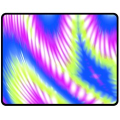 Colorful Blue Purple Pastel Tie Dye Pattern Double Sided Fleece Blanket (Medium) 