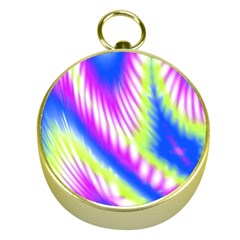 Colorful Blue Purple Pastel Tie Dye Pattern Gold Compasses