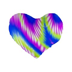 Colorful Blue Purple Pastel Tie Dye Pattern Standard 16  Premium Flano Heart Shape Cushions