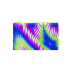 Colorful Blue Purple Pastel Tie Dye Pattern Cosmetic Bag (xs) by SpinnyChairDesigns