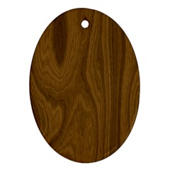 Dark Wood Panel Texture Ornament (oval) by SpinnyChairDesigns