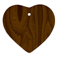 Dark Wood Panel Texture Ornament (heart) by SpinnyChairDesigns