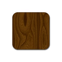 Dark Wood Panel Texture Rubber Coaster (square)  by SpinnyChairDesigns