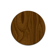 Dark Wood Panel Texture Rubber Round Coaster (4 Pack)  by SpinnyChairDesigns