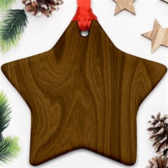 Dark Wood Panel Texture Star Ornament (two Sides)