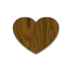 Dark Wood Panel Texture Rubber Coaster (heart)  by SpinnyChairDesigns