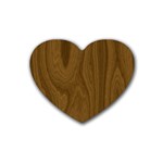 Dark Wood Panel Texture Heart Coaster (4 pack)  Front