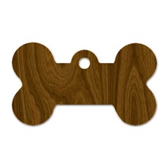 Dark Wood Panel Texture Dog Tag Bone (one Side) by SpinnyChairDesigns