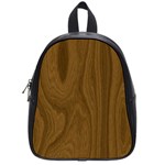 Dark Wood Panel Texture School Bag (Small) Front