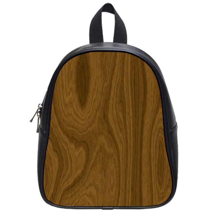 Dark Wood Panel Texture School Bag (Small)