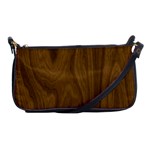 Dark Wood Panel Texture Shoulder Clutch Bag Front