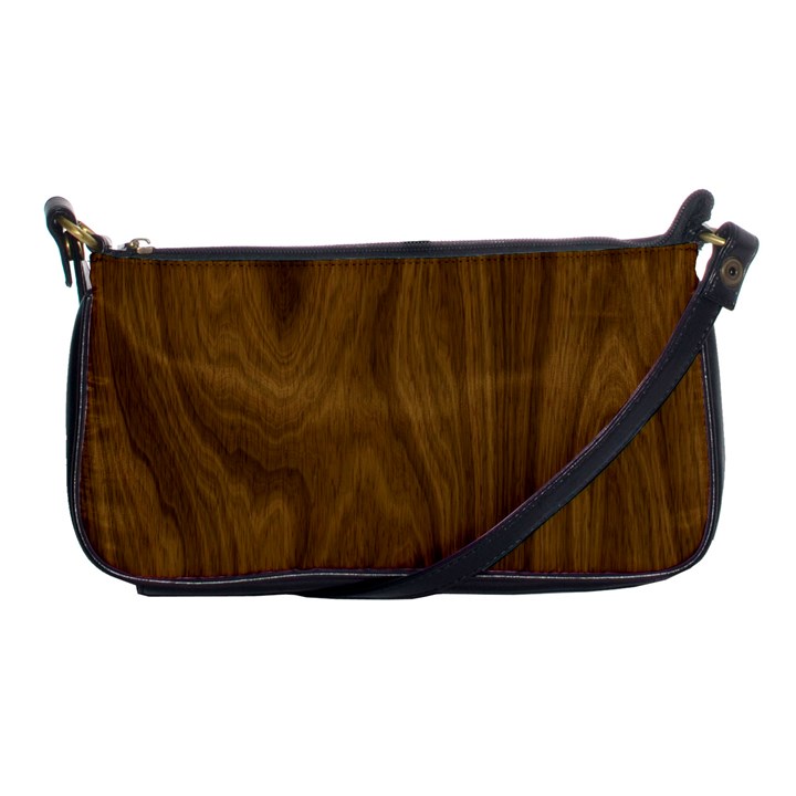 Dark Wood Panel Texture Shoulder Clutch Bag