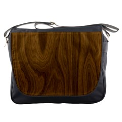 Dark Wood Panel Texture Messenger Bag by SpinnyChairDesigns