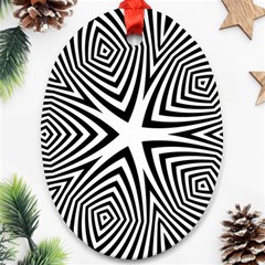 Abstract Zebra Stripes Pattern Ornament (oval) by SpinnyChairDesigns