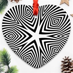 Abstract Zebra Stripes Pattern Ornament (heart) by SpinnyChairDesigns