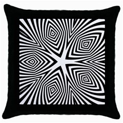 Abstract Zebra Stripes Pattern Throw Pillow Case (black) by SpinnyChairDesigns