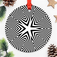 Abstract Zebra Stripes Pattern Round Ornament (two Sides) by SpinnyChairDesigns