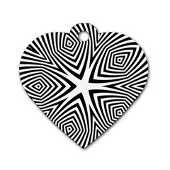 Abstract Zebra Stripes Pattern Dog Tag Heart (two Sides) by SpinnyChairDesigns