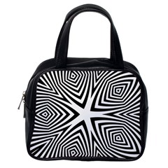 Abstract Zebra Stripes Pattern Classic Handbag (one Side) by SpinnyChairDesigns