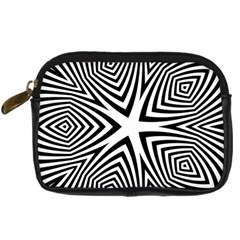 Abstract Zebra Stripes Pattern Digital Camera Leather Case by SpinnyChairDesigns