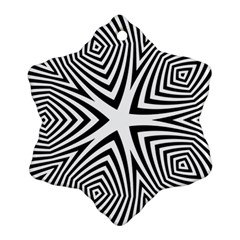 Abstract Zebra Stripes Pattern Snowflake Ornament (two Sides) by SpinnyChairDesigns