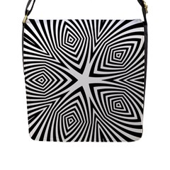 Abstract Zebra Stripes Pattern Flap Closure Messenger Bag (l) by SpinnyChairDesigns