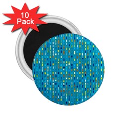 Aqua Blue Artsy Beaded Weave Pattern 2 25  Magnets (10 Pack)  by SpinnyChairDesigns