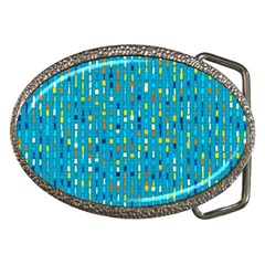 Aqua Blue Artsy Beaded Weave Pattern Belt Buckles by SpinnyChairDesigns