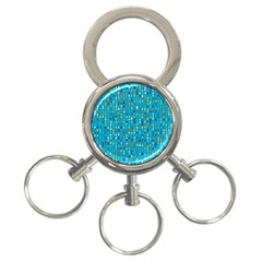 Aqua Blue Artsy Beaded Weave Pattern 3-ring Key Chain by SpinnyChairDesigns