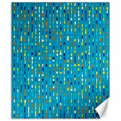 Aqua Blue Artsy Beaded Weave Pattern Canvas 8  X 10  by SpinnyChairDesigns