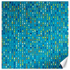 Aqua Blue Artsy Beaded Weave Pattern Canvas 12  X 12  by SpinnyChairDesigns