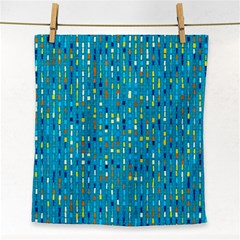 Aqua Blue Artsy Beaded Weave Pattern Face Towel by SpinnyChairDesigns