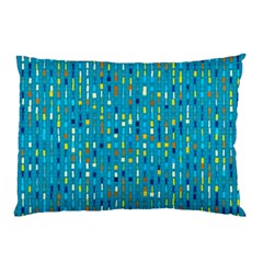 Aqua Blue Artsy Beaded Weave Pattern Pillow Case by SpinnyChairDesigns