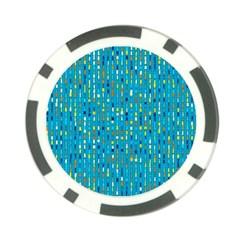 Aqua Blue Artsy Beaded Weave Pattern Poker Chip Card Guard (10 Pack) by SpinnyChairDesigns