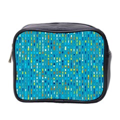 Aqua Blue Artsy Beaded Weave Pattern Mini Toiletries Bag (two Sides) by SpinnyChairDesigns