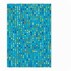 Aqua Blue Artsy Beaded Weave Pattern Small Garden Flag (two Sides) by SpinnyChairDesigns