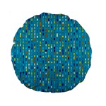 Aqua Blue Artsy Beaded Weave Pattern Standard 15  Premium Round Cushions Front