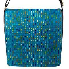 Aqua Blue Artsy Beaded Weave Pattern Flap Closure Messenger Bag (s) by SpinnyChairDesigns