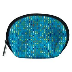 Aqua Blue Artsy Beaded Weave Pattern Accessory Pouch (medium)