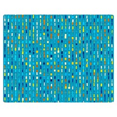 Aqua Blue Artsy Beaded Weave Pattern Double Sided Flano Blanket (medium)  by SpinnyChairDesigns