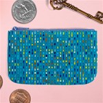 Aqua Blue Artsy Beaded Weave Pattern Large Coin Purse Front